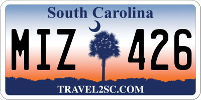 SC license plate MIZ426