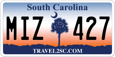 SC license plate MIZ427
