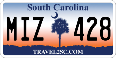 SC license plate MIZ428
