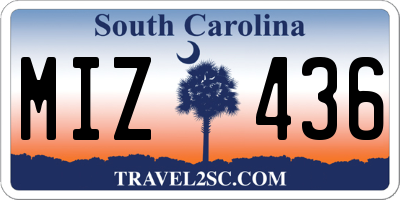 SC license plate MIZ436