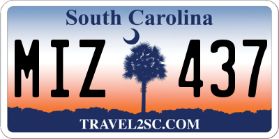 SC license plate MIZ437