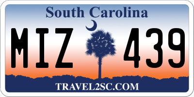 SC license plate MIZ439