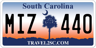 SC license plate MIZ440