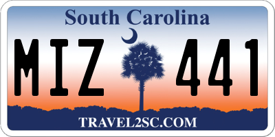 SC license plate MIZ441