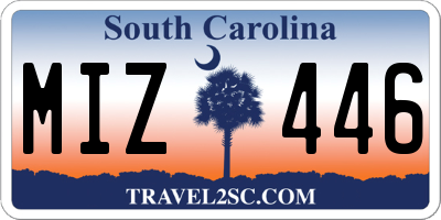 SC license plate MIZ446