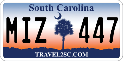 SC license plate MIZ447