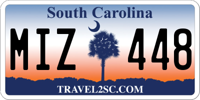 SC license plate MIZ448