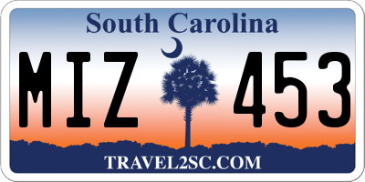 SC license plate MIZ453