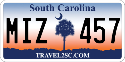 SC license plate MIZ457