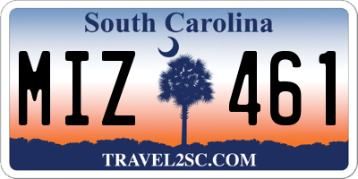 SC license plate MIZ461