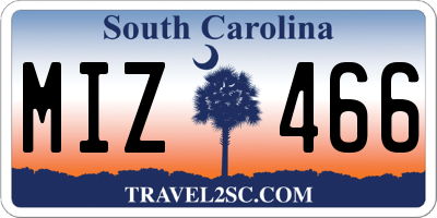 SC license plate MIZ466