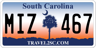 SC license plate MIZ467