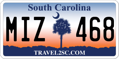 SC license plate MIZ468