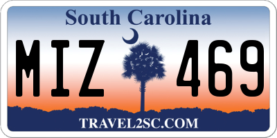 SC license plate MIZ469