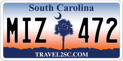 SC license plate MIZ472