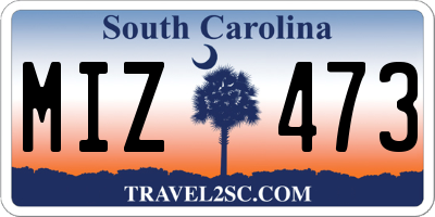 SC license plate MIZ473