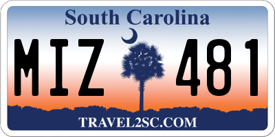 SC license plate MIZ481