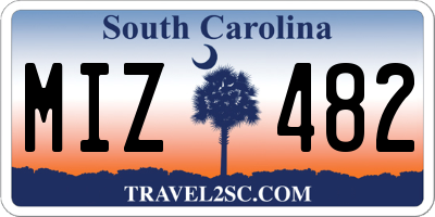 SC license plate MIZ482