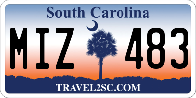 SC license plate MIZ483