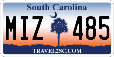 SC license plate MIZ485