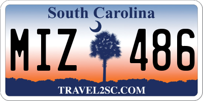 SC license plate MIZ486