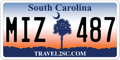 SC license plate MIZ487
