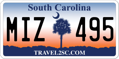 SC license plate MIZ495