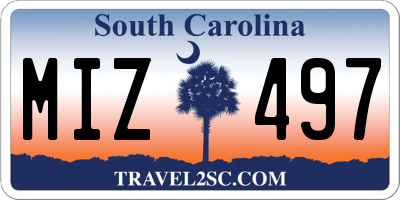SC license plate MIZ497