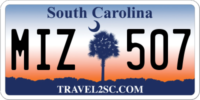 SC license plate MIZ507