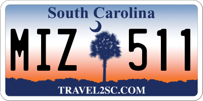 SC license plate MIZ511