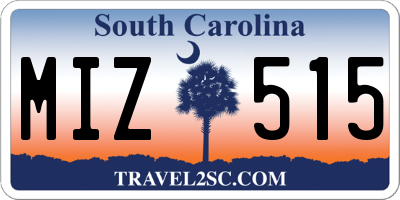 SC license plate MIZ515