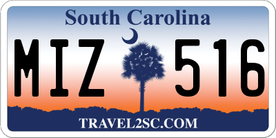 SC license plate MIZ516