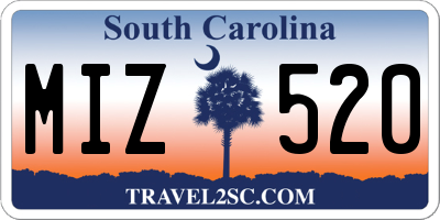 SC license plate MIZ520