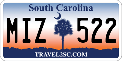 SC license plate MIZ522