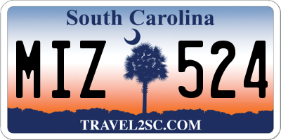 SC license plate MIZ524