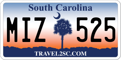 SC license plate MIZ525