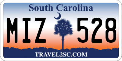 SC license plate MIZ528