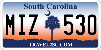 SC license plate MIZ530