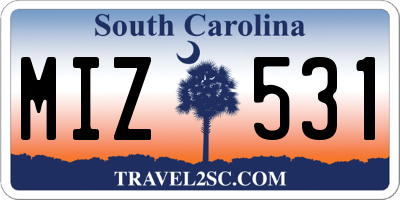 SC license plate MIZ531