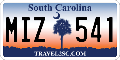 SC license plate MIZ541