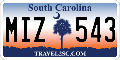 SC license plate MIZ543