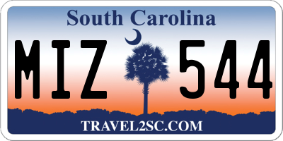 SC license plate MIZ544