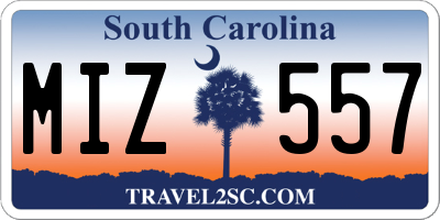 SC license plate MIZ557