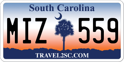 SC license plate MIZ559