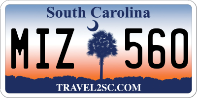 SC license plate MIZ560
