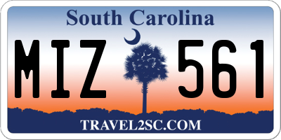 SC license plate MIZ561