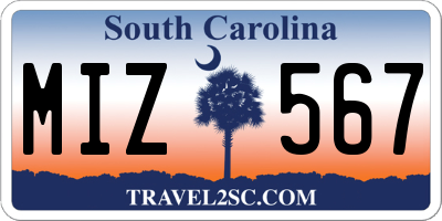 SC license plate MIZ567