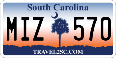 SC license plate MIZ570