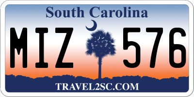 SC license plate MIZ576