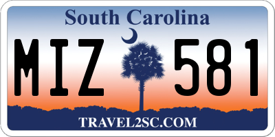 SC license plate MIZ581